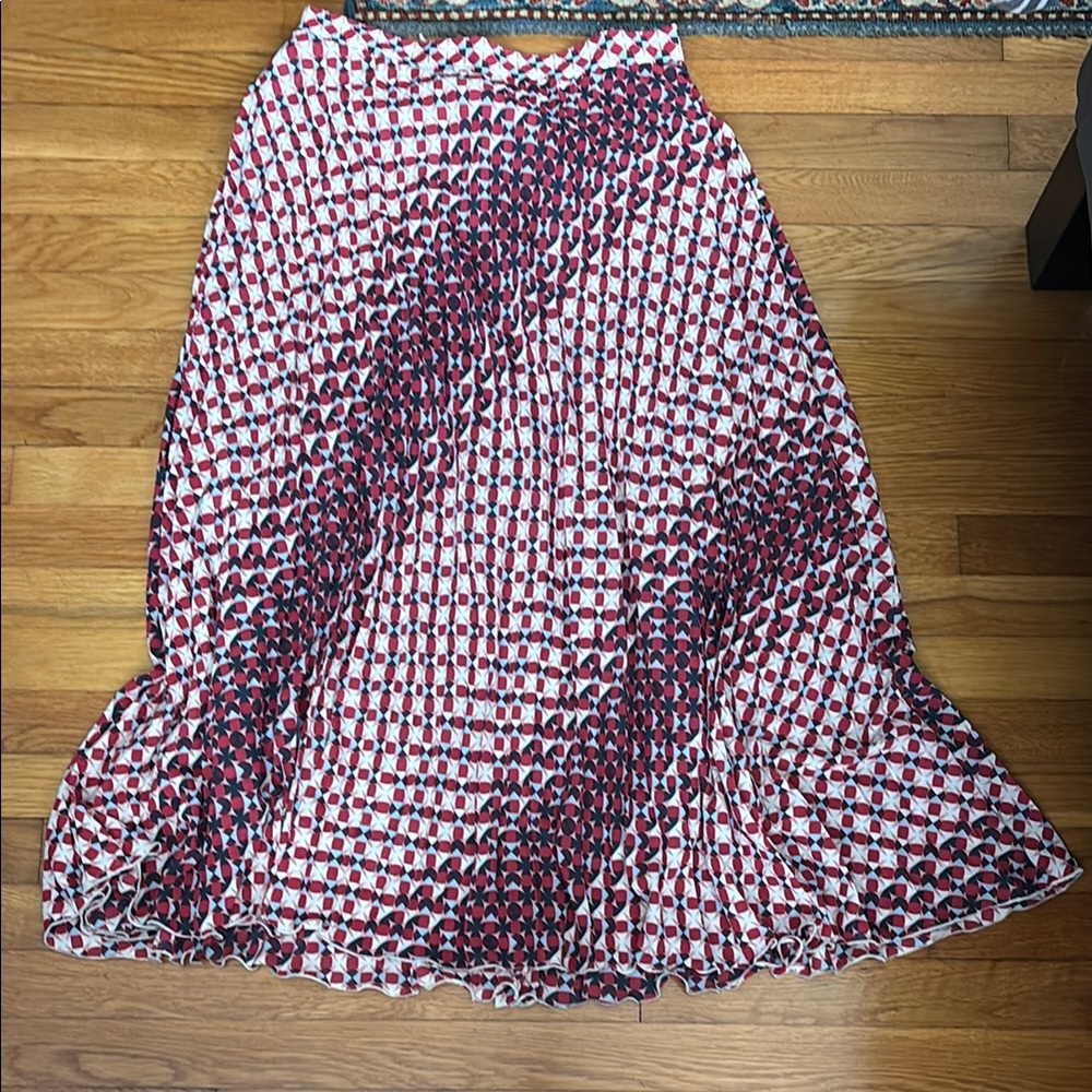 Maeve Red and White A-Line Skirt